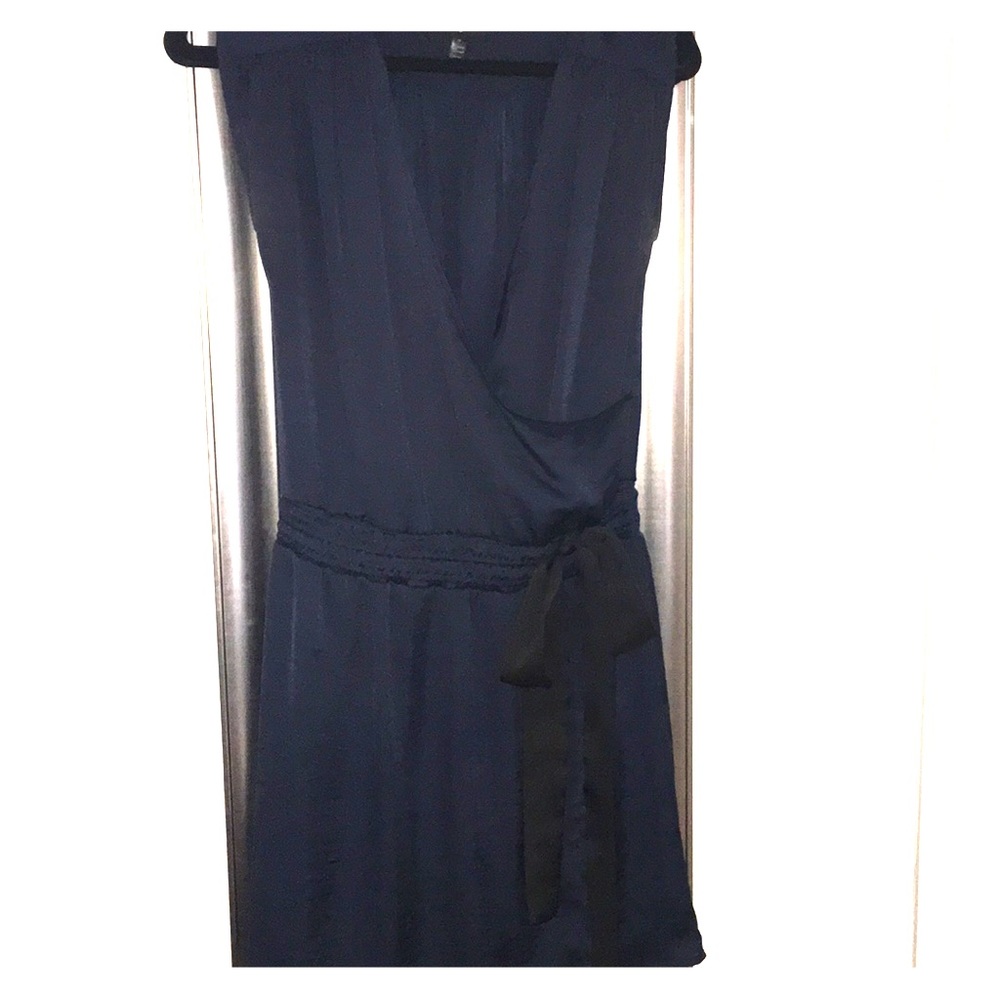 Navy faux wrap dress